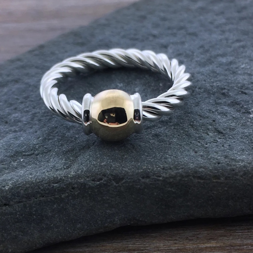 Cape cod jewelers twist single ball ring